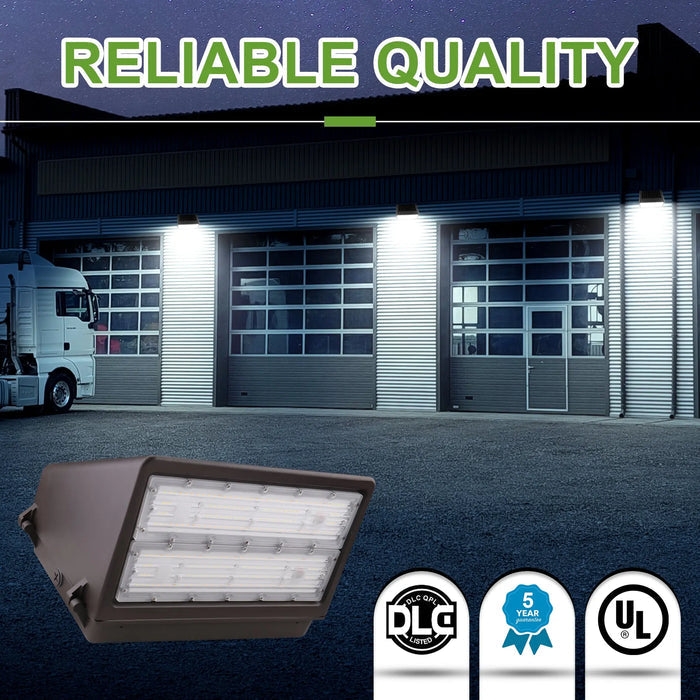 TANLITE 100W LED Full Cut OffWall Pack Light 13000LM 5000K-With Photocell-Replaces 400 watt Metal halide/HPS- IP65-UL+DLC Listed