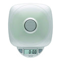 11 lb digital glass top kitchen scale with broccoli on the glass weighing platform