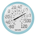 13.25 inch big bold dial outdoor thermometer with turquoise frame and oversized numerals
