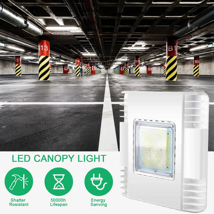 5700K LED canopy lighting for gas station fueling area