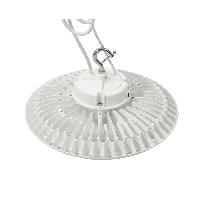 Hook mounted UFO LED high bay light installation