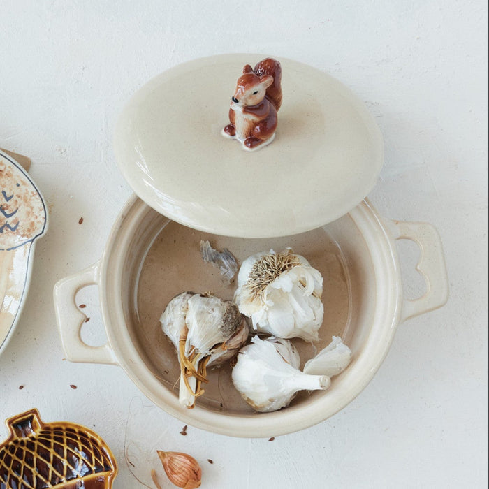 2 Cup Stoneware Baker w/ Squirrel