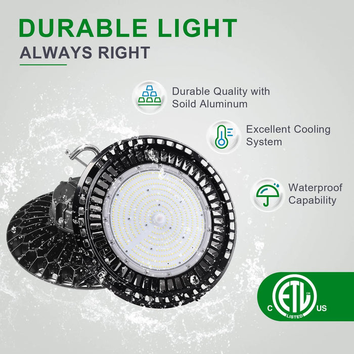 240W LED UFO High bay CCT 5000K-AC 100-277V-38,400 Lumens-ETL+DLC 5.1 TANLITE
