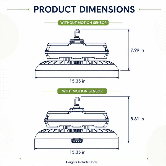 300W UFO high bay light with 120 degree wide beam for even warehouse illumination