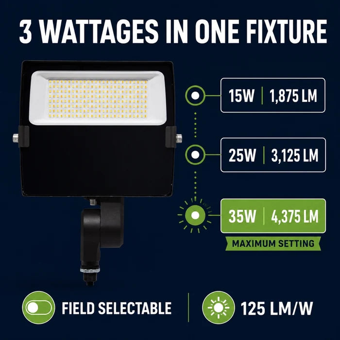 3CCT LED flood light with selectable 3000K 4000K and 5000K color temperatures
