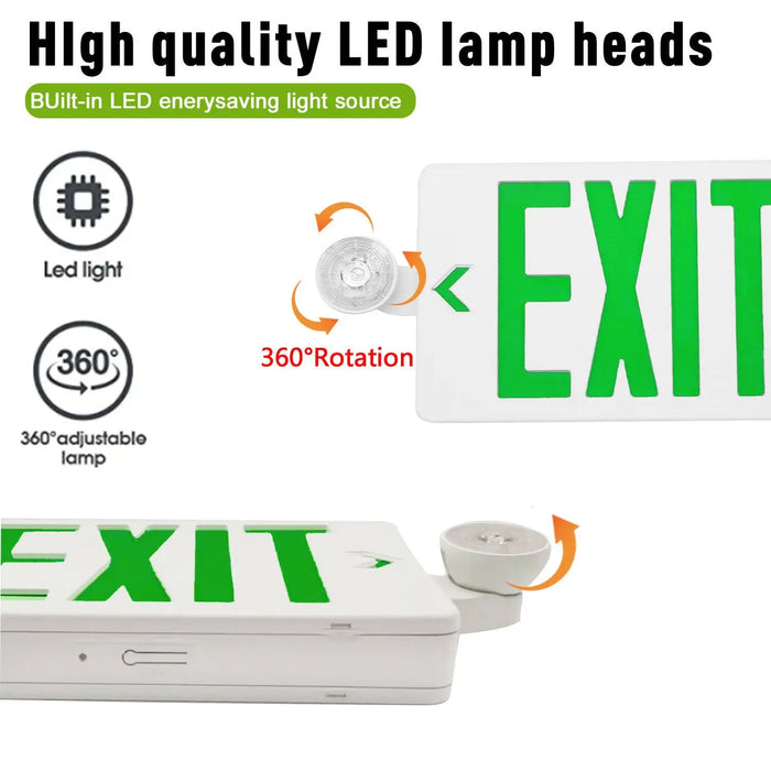 TANLITE Led Red/Green LED Exit Sign, UL-Listed Emergency Light - Dual LED Lamp ABS Fire Resistance TANLITE