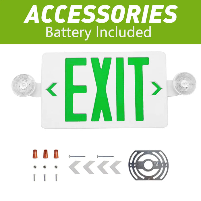 TANLITE Led Red/Green LED Exit Sign, UL-Listed Emergency Light - Dual LED Lamp ABS Fire Resistance TANLITE