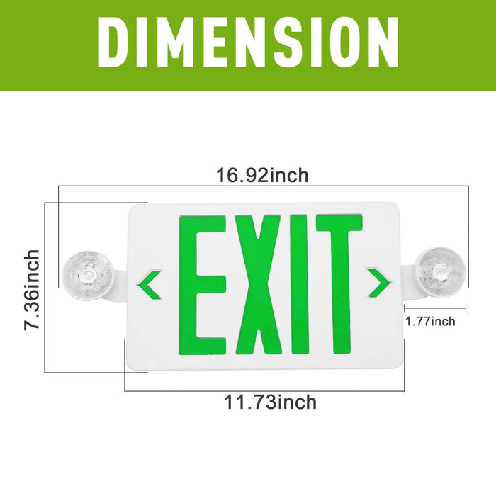 TANLITE Led Red/Green LED Exit Sign, UL-Listed Emergency Light - Dual LED Lamp ABS Fire Resistance TANLITE