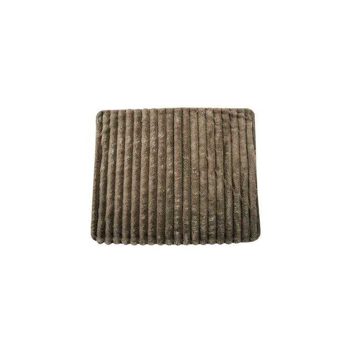 60" x 50" Brown Faux Fur Ribbed Throw