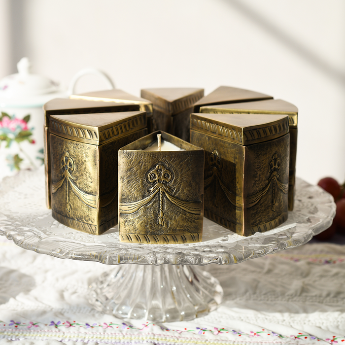 A Piece of Cake Burnished Brass Slice Candle