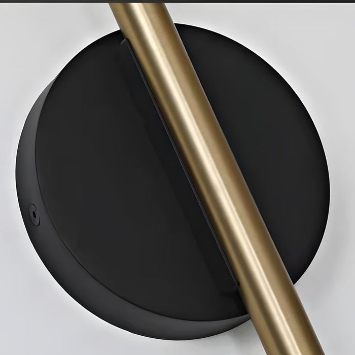 Adjustable Round LED Wall Sconce Aluminum Nordic Minimalist Black Gold Bedroom Hallway | NordaLight