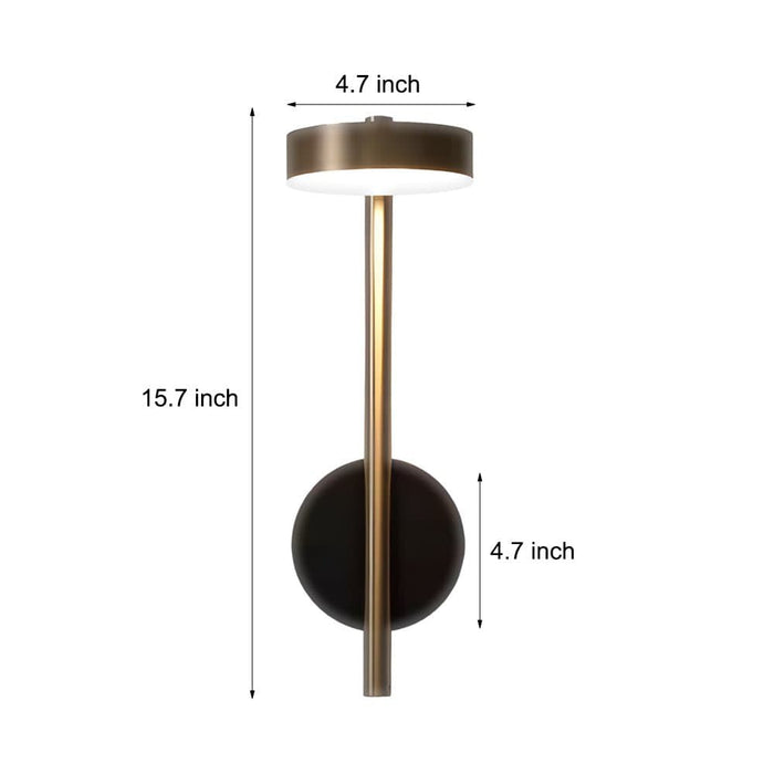 Adjustable Round LED Wall Sconce Aluminum Nordic Minimalist Black Gold Bedroom Hallway | NordaLight