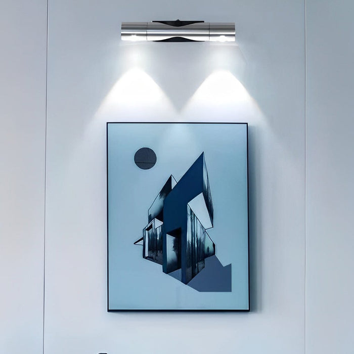 Adjustable Up Down LED Wall Washer Lamp Modern Cylindrical Staircase Hallway Living Room Black Silver | NordaLight