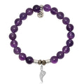 Amethyst Gemstone Bracelet with Angel Blessings Sterling Silver Charm