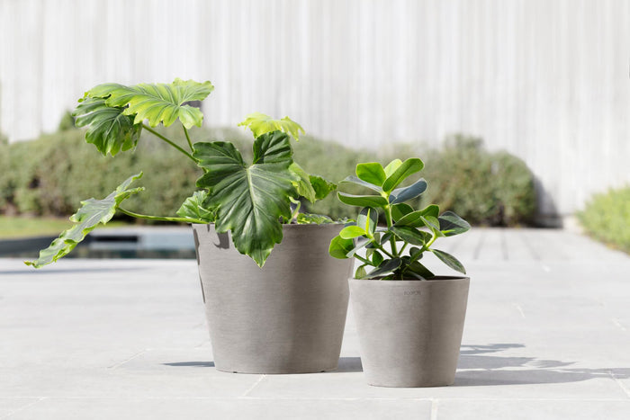 Amsterdam Small Round Planter - 11.8 in x 11.8 in x 10.5 in - Taupe - Taupe,11.75 in x 11.75 in x 10.5 in,Planter Only