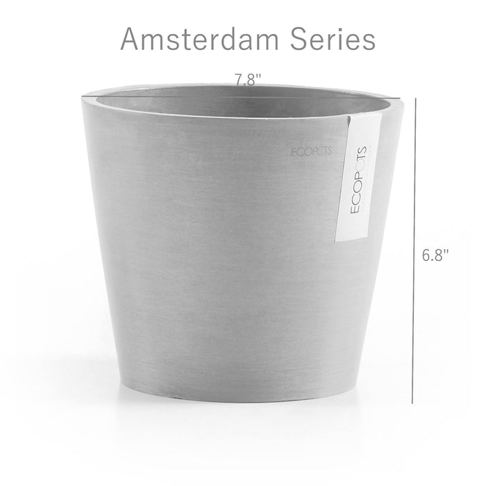 Amsterdam Small Round Planter - 8 in x 8 in x 7 in - Dark Grey - Dark Grey,8 in x 8 in x 7 in,Planter Only