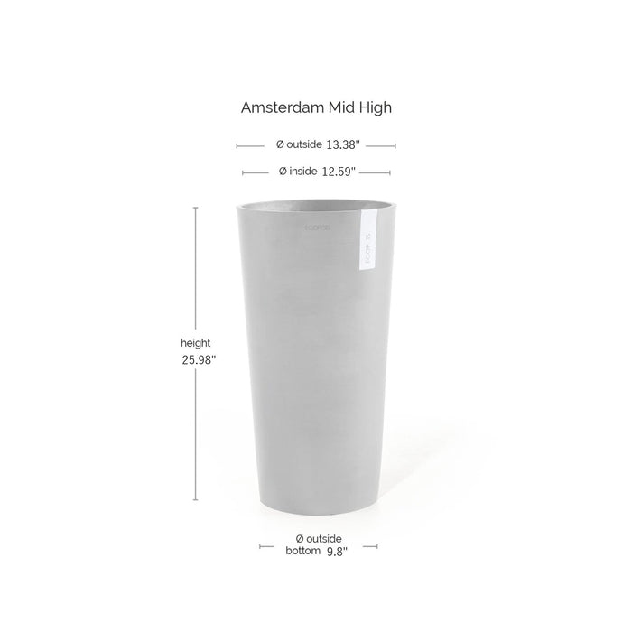 Amsterdam Mid High Medium Tall Round Planter - 13.5 in x 13.5 in x 26 in - Dark Grey - Dark Grey,13.5 in x 13.5 in x 26 in,Planter Only