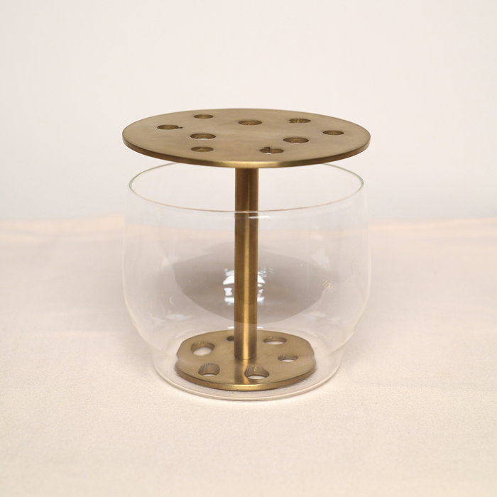 Anaar Bloom Brushed Brass Ikebana Vase – Small