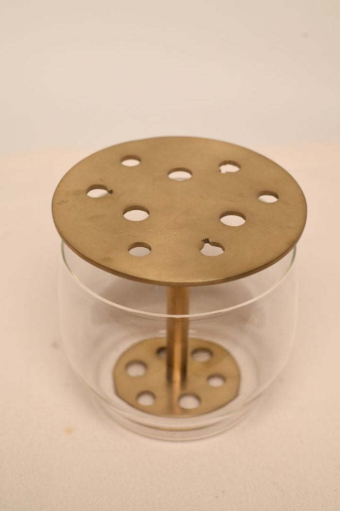Anaar Bloom Brushed Brass Ikebana Vase – Small