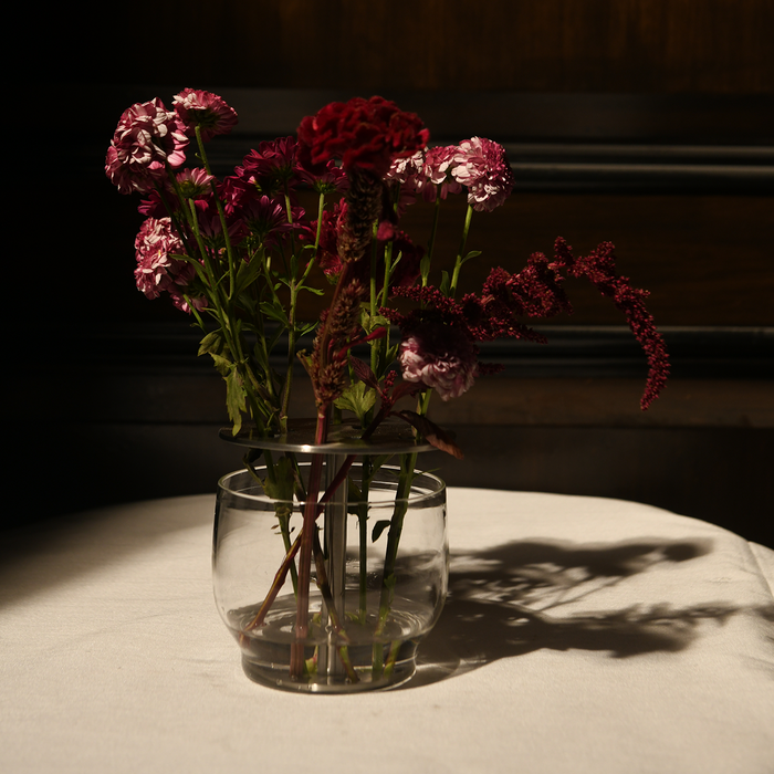 Anaar Bloom Chrome Ikebana Vase – Small