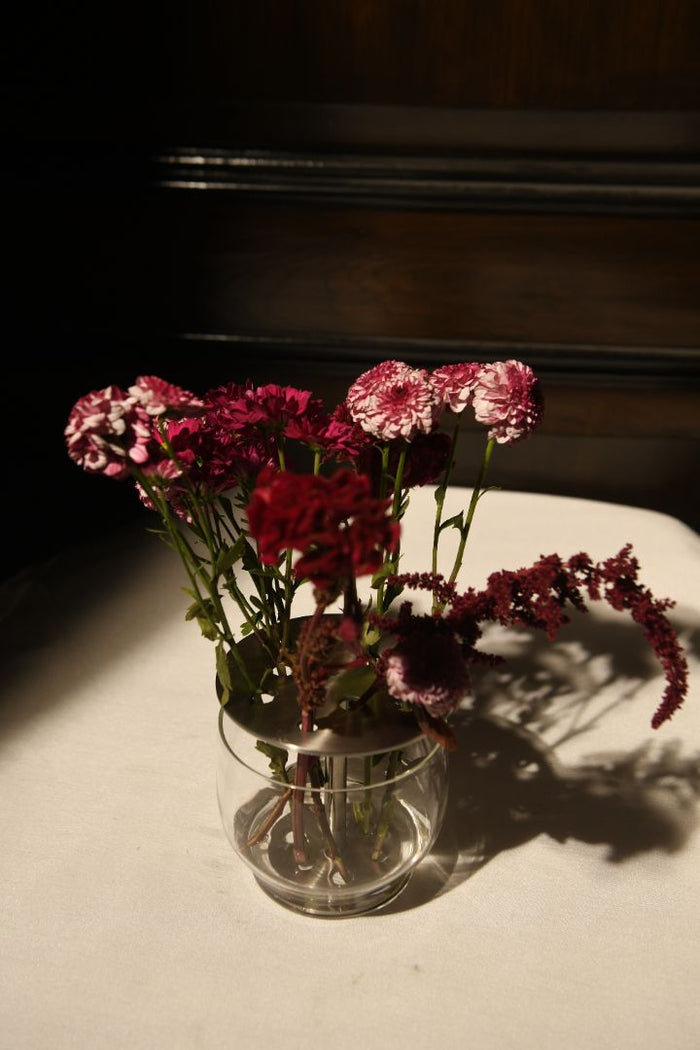 Anaar Bloom Chrome Ikebana Vase – Small