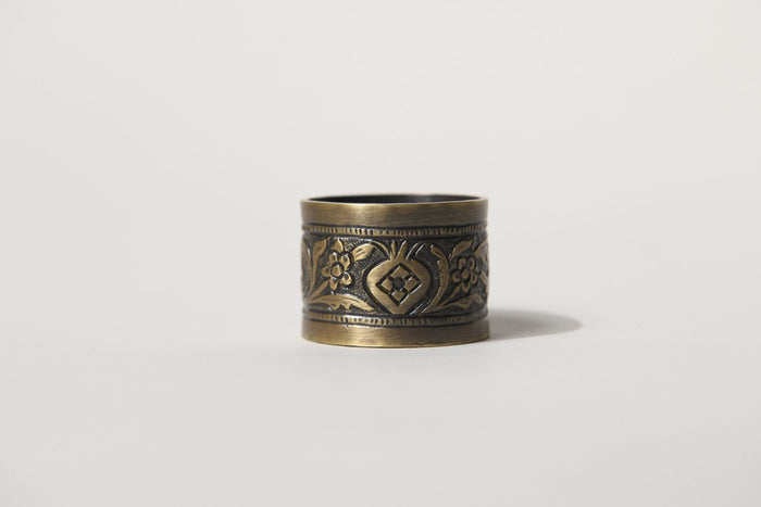 Anaar Heritage Repoussé Brass Napkin Rings – Set of 4