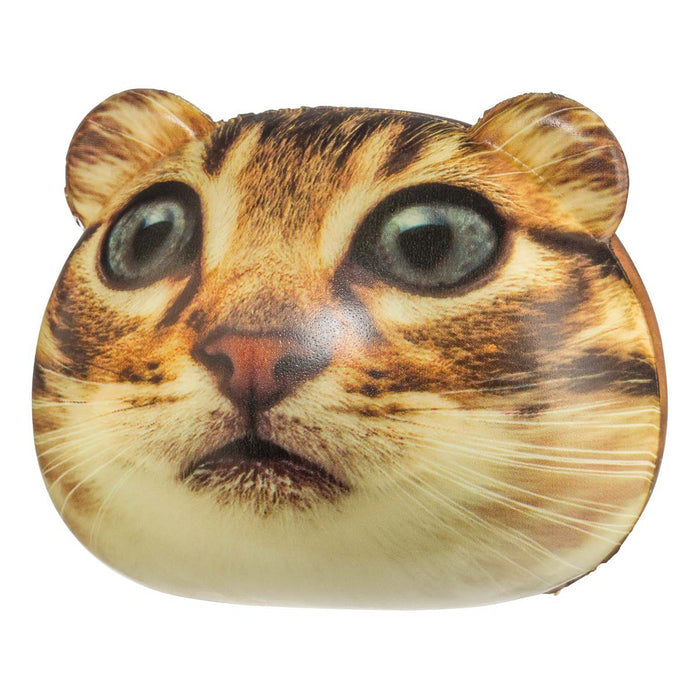 The Astroverse Catstronaut coin purse by Astroverse features a realistic cat face with green eyes, whiskers, and brown tabby fur plus rounded ears—perfect for imaginative explorers or aspiring Catstronauts on their own space adventures.