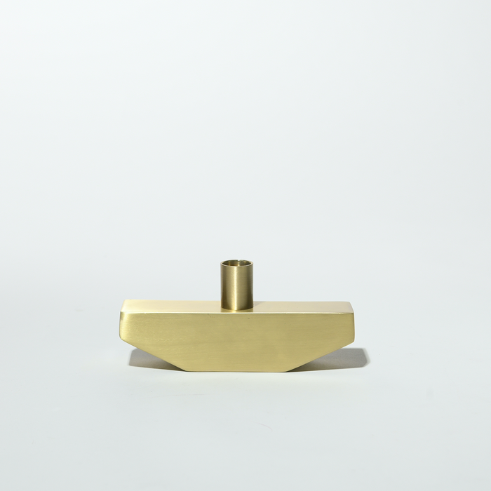 Balancing Act Burnished Brass Taper Candle Holder