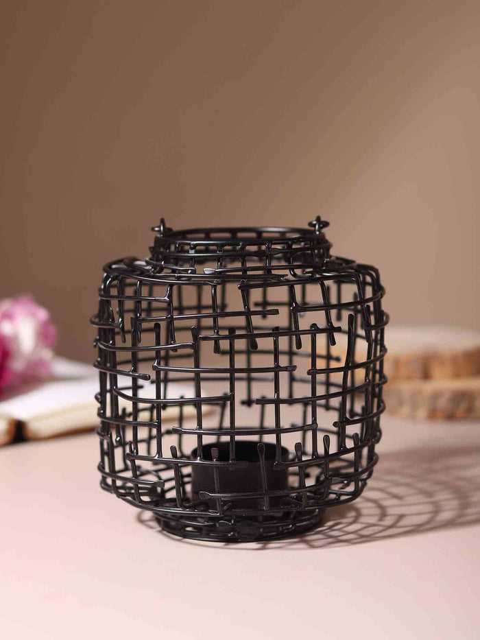 Basketweave Tea Light Holder – Cozy Rustic Accent
