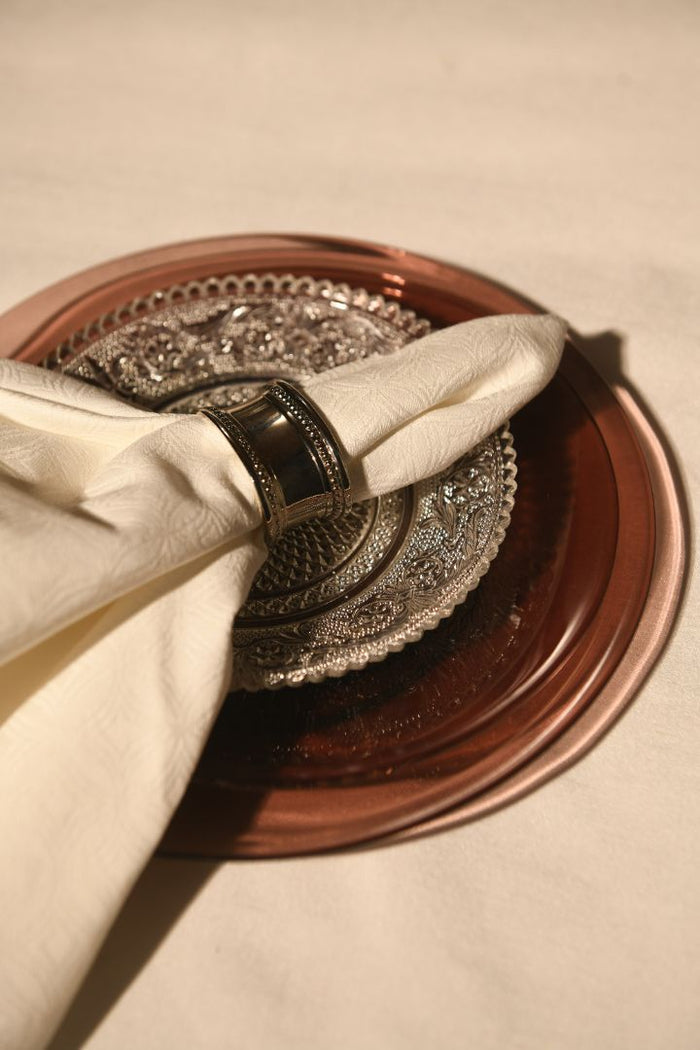 Beaded Edge Silver Napkin Rings (Set of 2) - Luxury Dining Table Settings