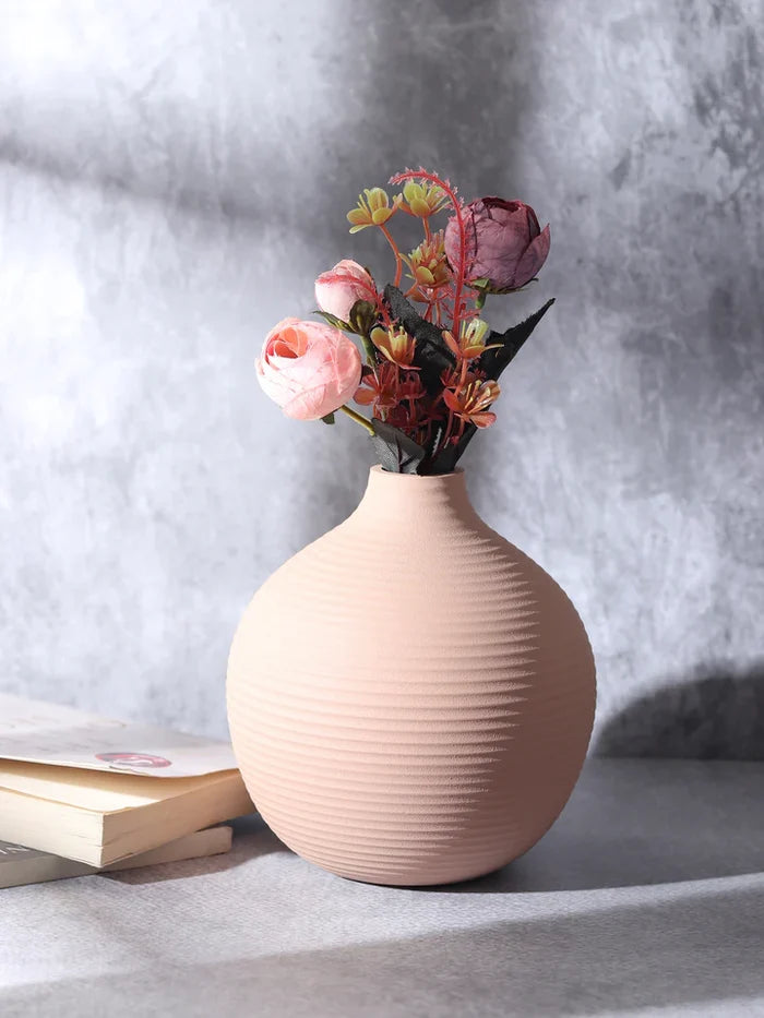 Bella Enamel Flower Vase | Modern Botanical Charm in Peach, Blue & Pistachio