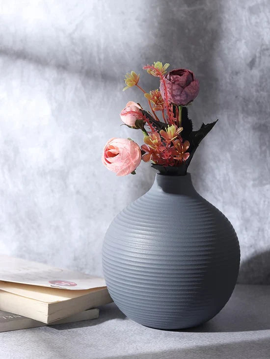 Bella Enamel Flower Vase | Modern Botanical Charm in Peach, Blue & Pistachio