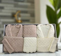 Bella Bella home Hasır Badjas Set Licht Beige - Cream 8 Delig