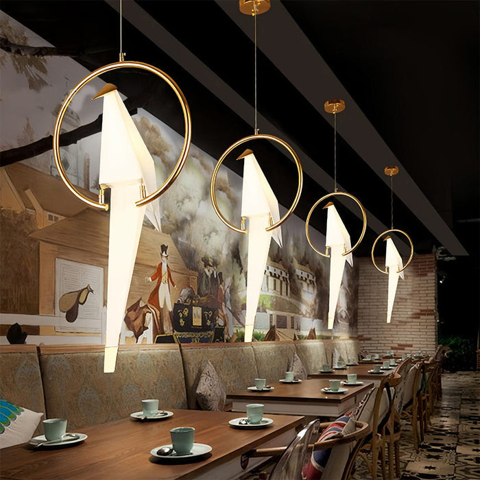 Bird Origami Wall Sconce LED Nordic Crane Gold Accent Warm White 3000K | NordaLight