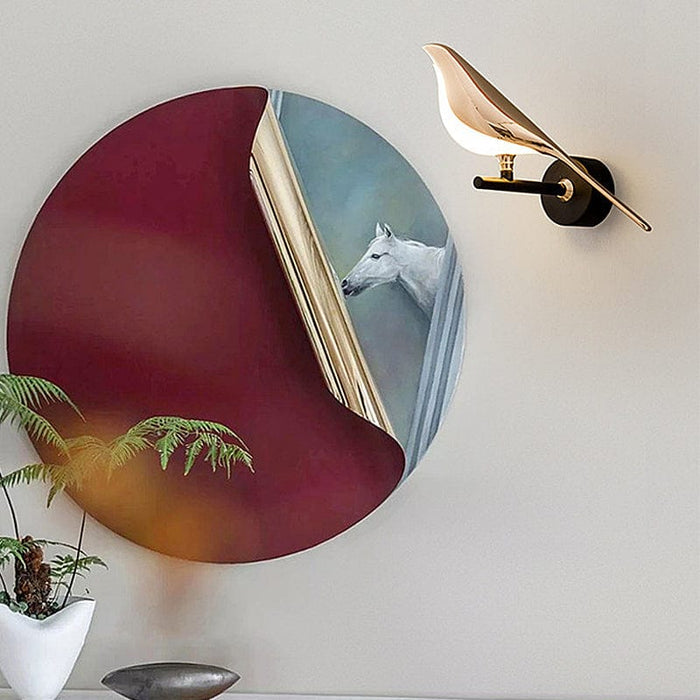 Bird Silhouette Iron Glass LED Wall Sconce Nordic Minimalist 3000K–6000K Dimmable Black Indoor 1 or 2 Bird | NordaLight