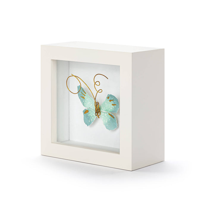 Blue Skies Light Blue Butterfly Shadow Box - 4in