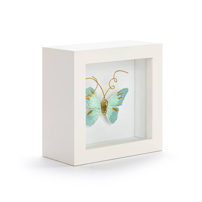 Blue Skies Light Blue Butterfly Shadow Box - 4in