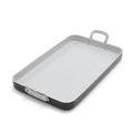 Graphite double burner griddle with handles on both sides, shown against a white background.