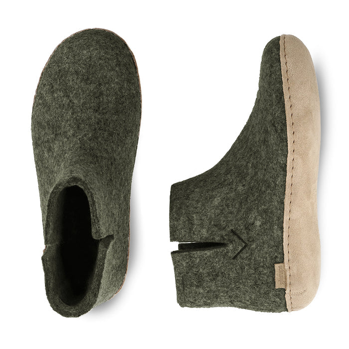 Boot with leather sole - Forest