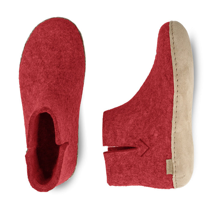 Boot with leather sole - Red