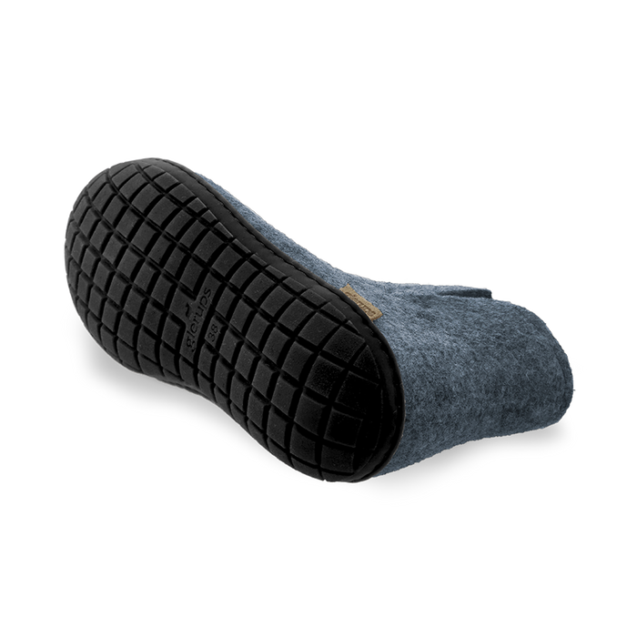 Boot with natural rubber sole - black - Denim