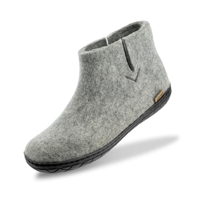 Boot with natural rubber sole - black - Grey