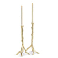 Bram Cast Aluminum Taper Candle Holders Set of 2 | Gold Napa Home & Garden