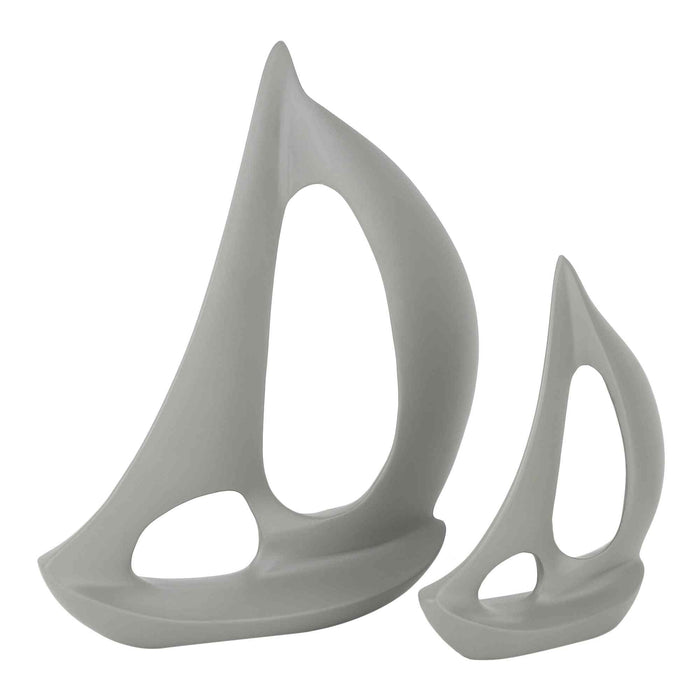 Breeze Sailing Serenity Set | Abstract Nautical Boats in Black & Green