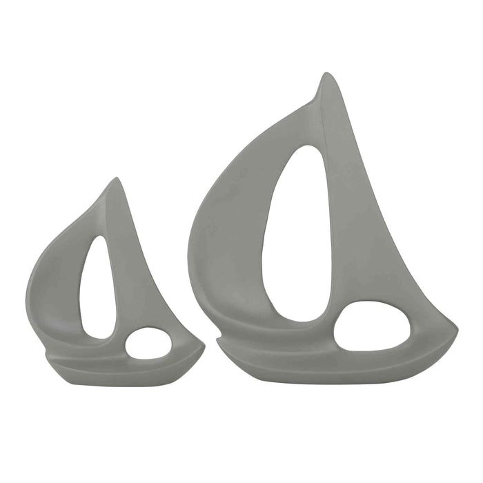 Breeze Sailing Serenity Set | Abstract Nautical Boats in Black & Green