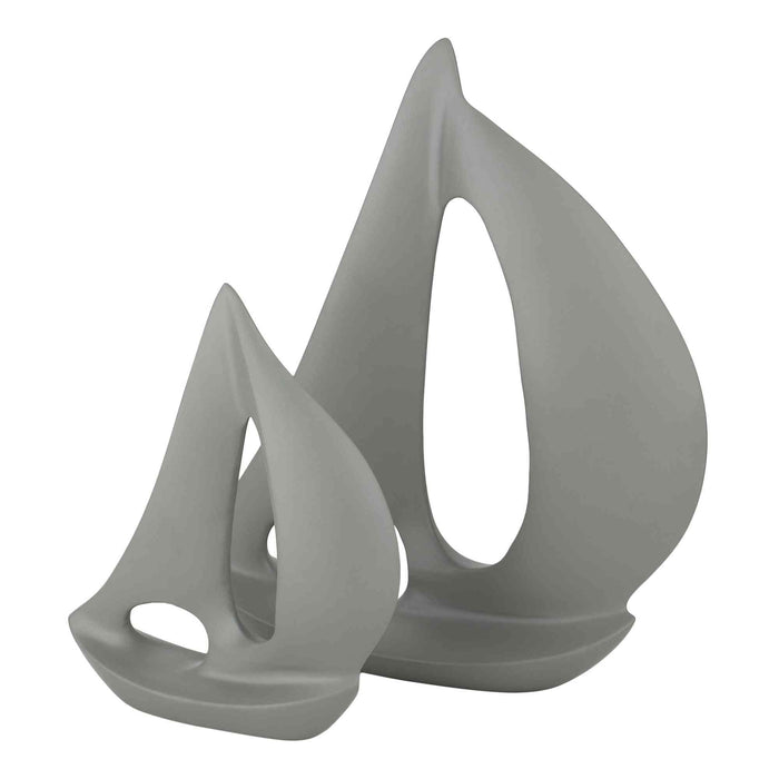 Breeze Sailing Serenity Set | Abstract Nautical Boats in Black & Green