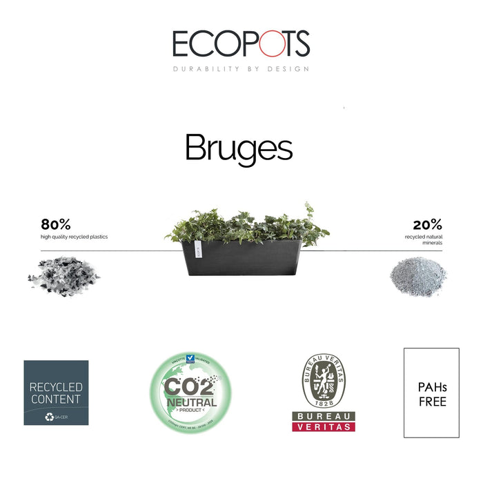 Bruges Large Rectangle Planter - 31.5 in x 8 in x 8 in - Dark Grey - Dark Grey,31.5 in x 8 in x 8 in