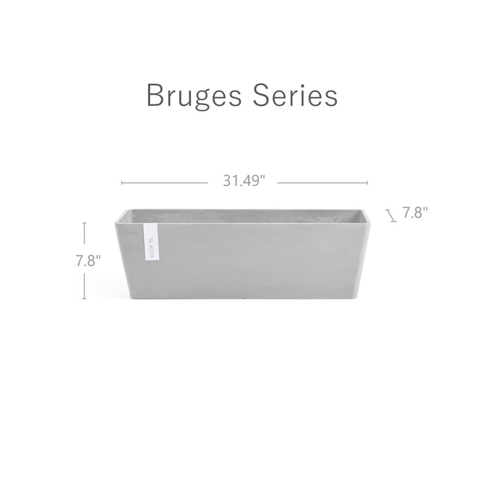Bruges Large Rectangle Planter - 31.5 in x 8 in x 8 in - Dark Grey - Dark Grey,31.5 in x 8 in x 8 in