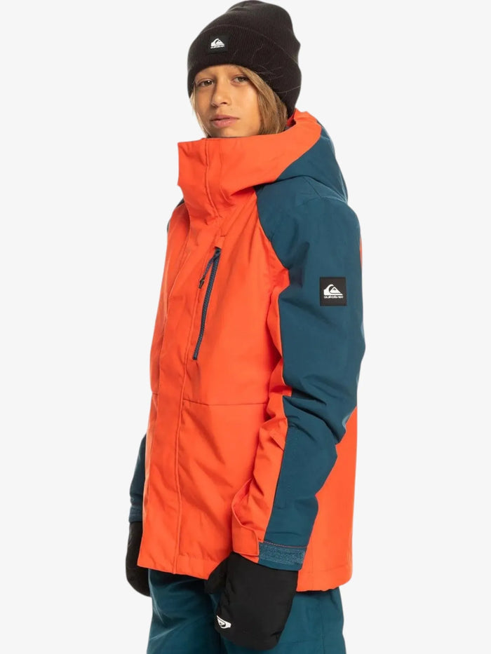 Campera Niño Quiksilver Snow Mission Block Niño Naranja Azul