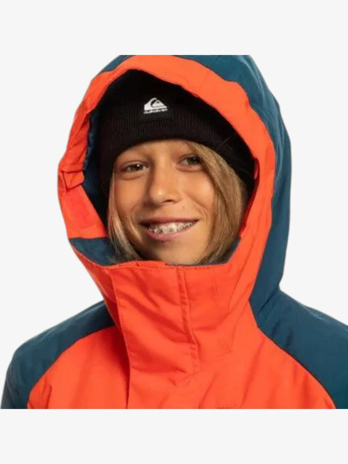 Campera Niño Quiksilver Snow Mission Block Niño Naranja Azul